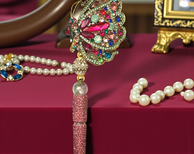 Jeweled Butterfly Rhinestone Pen: Jeweled Desk Accessory