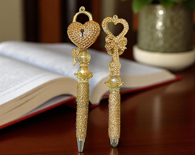 Lock and Key Rhinestone Stylus/Pen Set