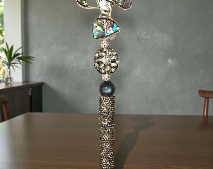 Mysterious Woman  Rhinestone Pen: Jeweled Desk Accessory