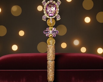 Purple Crystal Seahorse Rhinestone Pen: Jeweled Desk Accessory