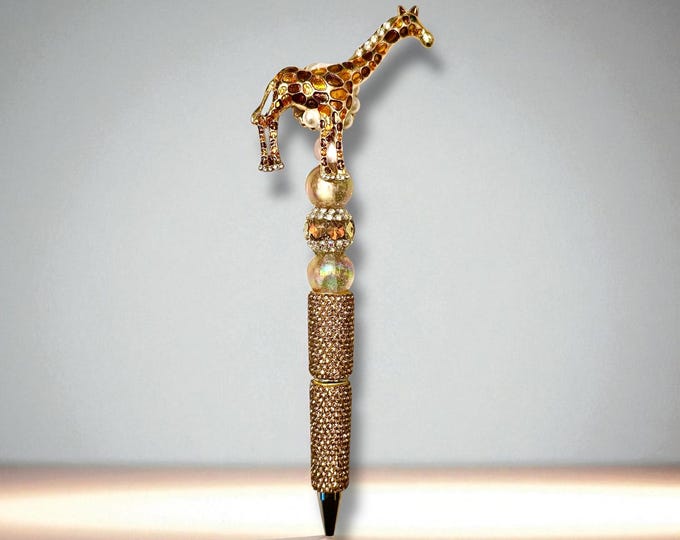 Enamel Giraffe Rhinestone Pen: Elegant Writing Instrument