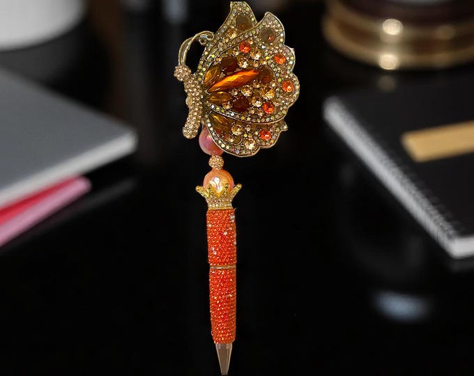 Beautiful Rhinestone Butterfly Pen