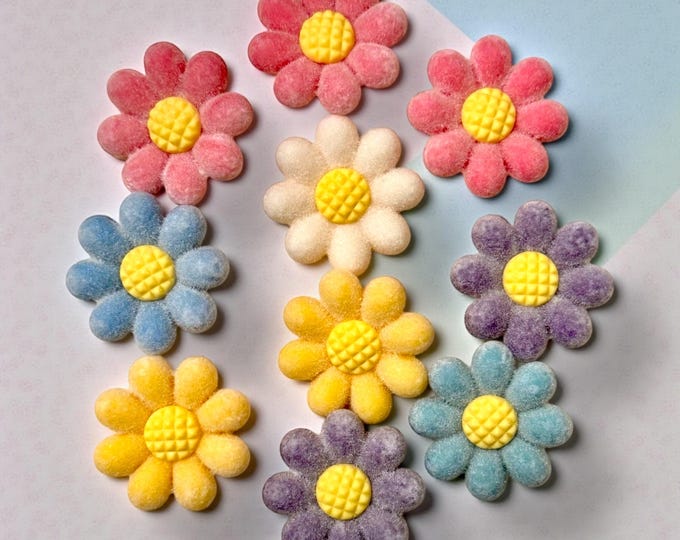 Soft Flocked Daisy Beads -DIY Accessiries and Supplies