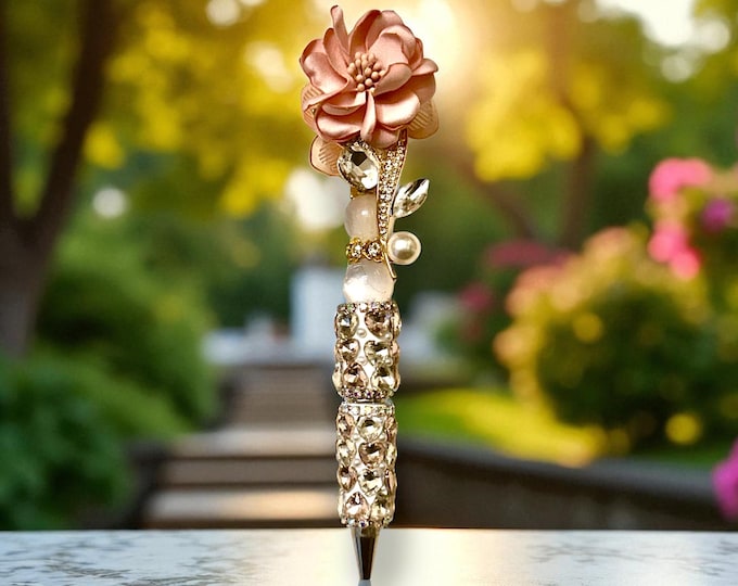 Jeweled Flower Pen: Elegant Writing Accessory