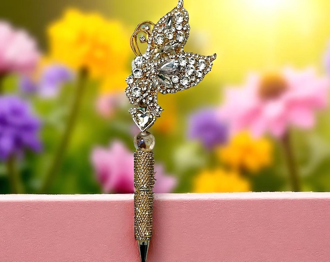 Rhinestone Butterfly Pen