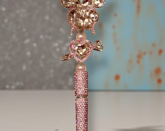 Pink Crystal Butterfly Bling Rhinestone Pen: Elegant Writing Instrument