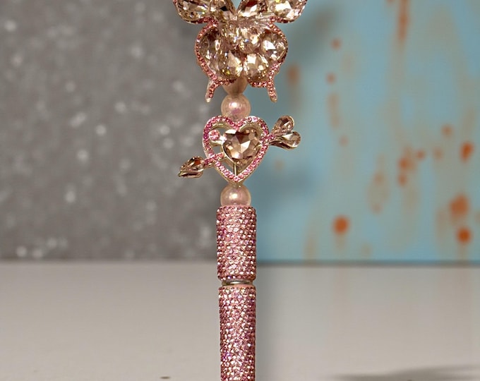 Pink Crystal Butterfly Bling Rhinestone Pen: Elegant Writing Instrument