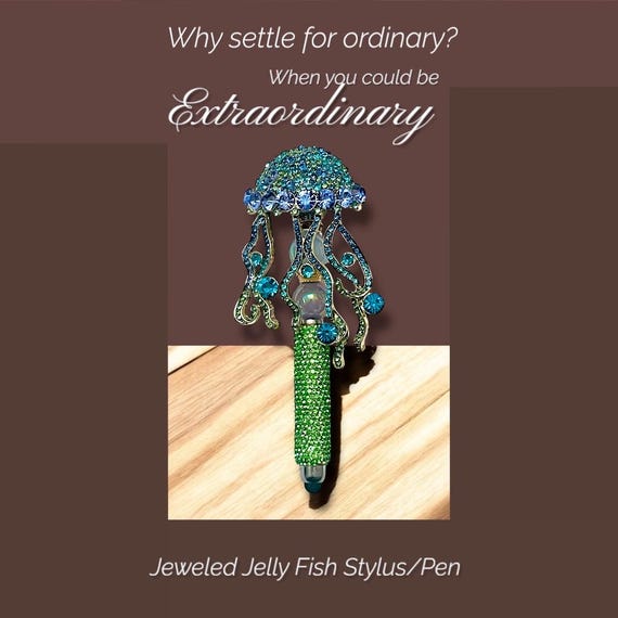 Rhinestone Jellyfish Pen and Stylus Set