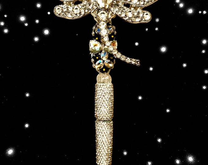 Rhinestone Dragonfly Jeweled Pen: Jeweled Desk Accessory
