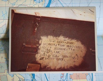 Vintage military generator crate label blank greeting card