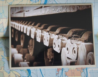 Minnesota National Guard museum tank tracks blank greeting card