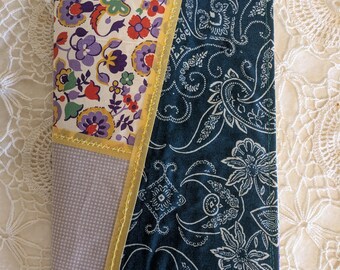 Patchwork fabric junk journal cover vintage florals