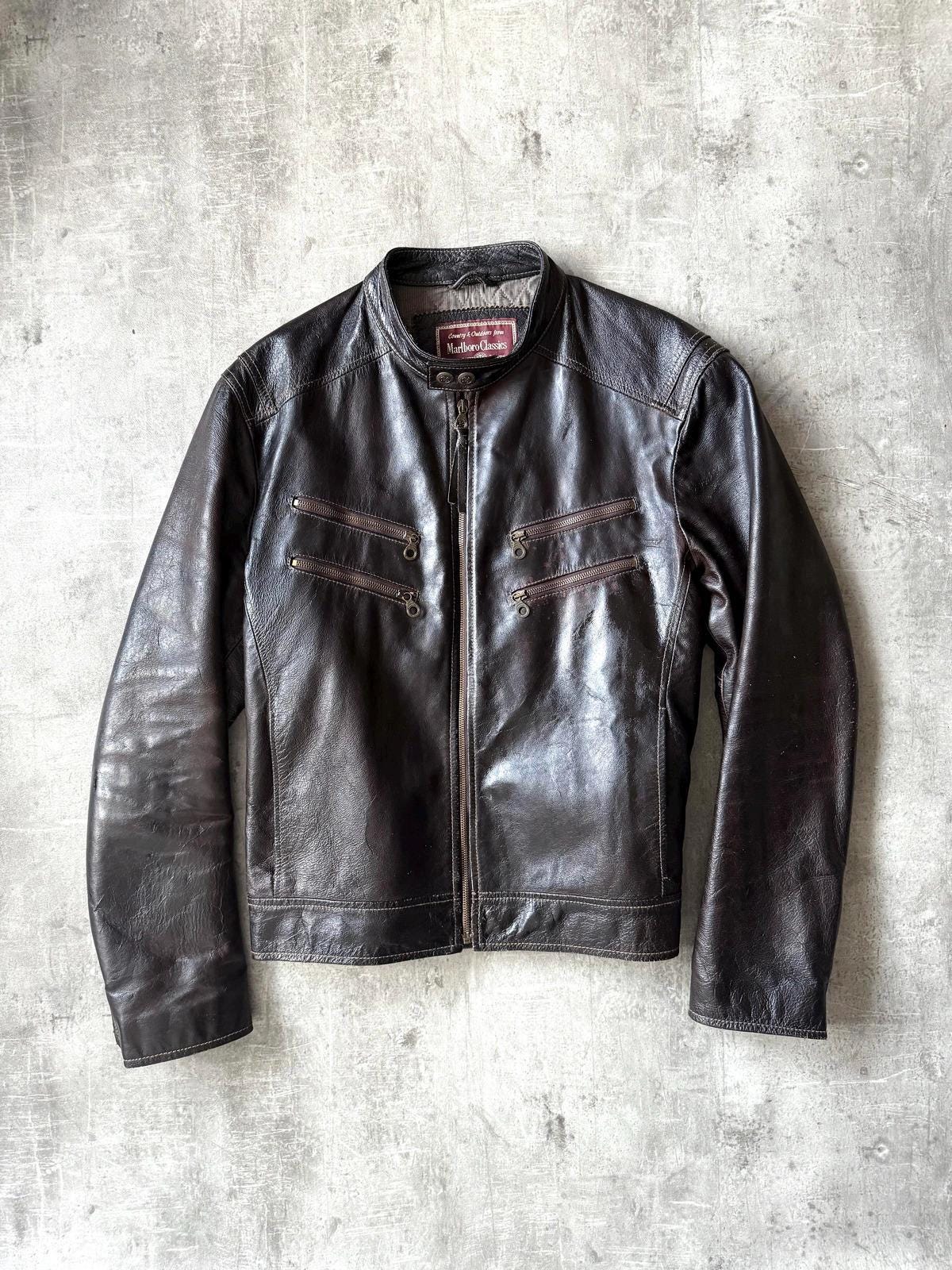Marlboro Classics Leather Jacket - Etsy