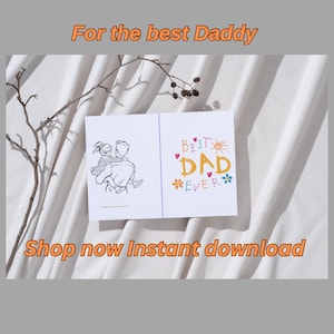 Printable Father’s Day Card – “I Love You Dad” – Foldable Greeting – Instant Digital Download