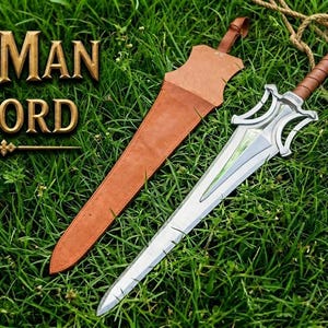 He-Man Sword Replica with Leather Sheath, Handmade Fantasy Sword Cosplay Prop and Collectible (PREMIUM)