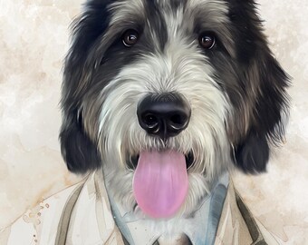 Custom Dog Portrait: Funny Pet Doctor Gift (Digital Download)