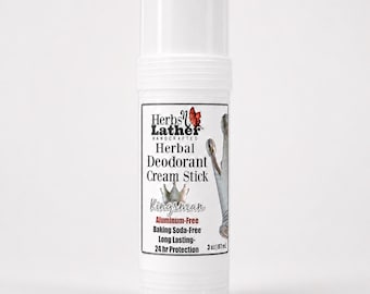 Kingsman Herbal Deodorant Cream | Aluminum Free Baking Soda Free Deodorant | Masculine Cologne Scent | 3 oz