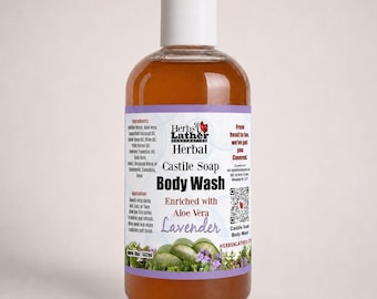 Herbal Castile Soap Body Wash | Aloe Vera, Lavender Cleanser