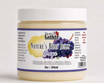 Nature’s Body Jelly – GRAPE | Natural Petroleum-Free Moisturizer | Soft Glow Hydrating Jelly | Limited Edition