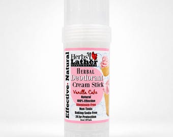 Vanilla Cake Herbal Deodorant Cream Stick: Aluminum & Baking Soda-Free