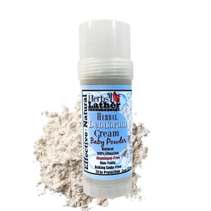 Baby Powder Herbal Deodorant Cream Stick: Aluminum & Baking Soda-Free