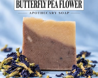 Schmetterlingserbsenblütenseife mit Lavendel | Limetten-Beeren-Duft | Handgefertigte Apothekerseife