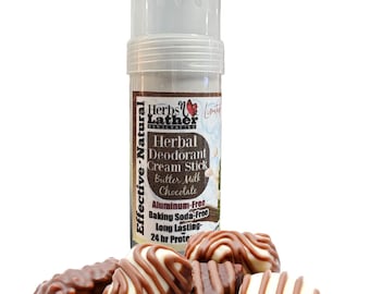 Desodorante en barra en crema con aroma a chocolate con leche y hierbas: EDICIÓN LIMITADA / Sin aluminio ni bicarbonato de sodio