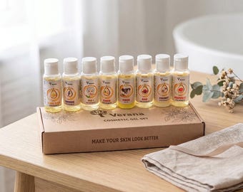 Set di oli cosmetici unici, Verana, olio naturale per massaggi corpo, olio per il viso, olio per capelli, spa, relax, regalo per la cura della pelle, set spa per aromaterapia