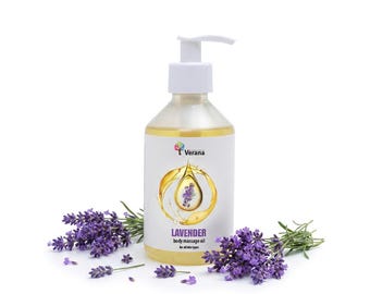 Verana lavendel kroppsmassageolja, naturlig avslappnande aromaterapi hudnäring