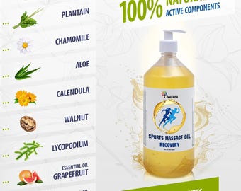 Arnica Recovery Sports Verana Massageolja Naturlig Grapefrukt Pepparmynta Muskelavlastning Efter Träning