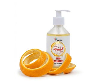 Aceite corporal anticelulítico natural Verana para masaje, fórmula moldeadora y reafirmante.