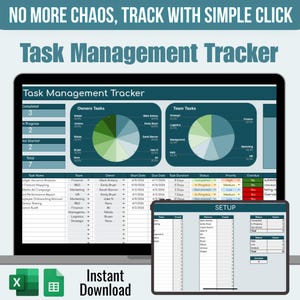Planificador de tareas para equipos / Hoja de cálculo de Google / Plantilla de Excel (Descarga digital)