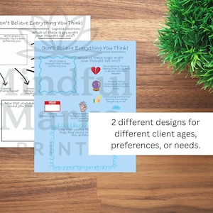 Cognitive Distortions Worksheet for Kids & Teens | CBT Thought Trap Activity | Middle School Therapy Tool | Printable Counseling Resource