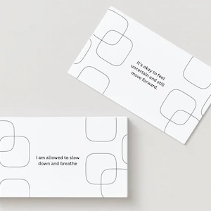 Tarjetas imprimibles de afirmaciones sobre la ansiedad para terapeutas / 15 frases tranquilizadoras para el manejo de la ansiedad / Herramientas terapéuticas para la salud mental