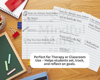 Back-to-School Executive Functioning Goal Setter | Therapist-Created Printable | Student Goal Setting & Self-Monitoring Worksheets