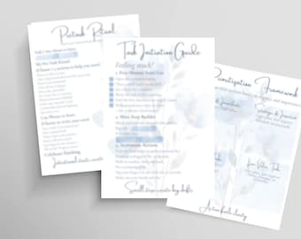 Task Initiation Therapy Toolkit | Executive Function Worksheets, Session Guides, Client Growth Prompts