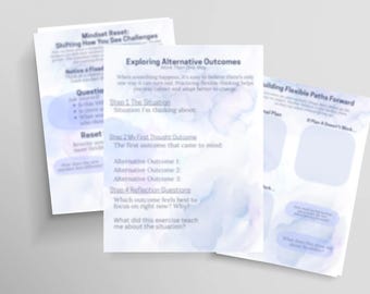 Cognitive Flexibility Worksheets Bundle | Executive Function Skills | Therapy Worksheets for Teens and Adults | Printable PDF