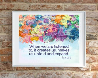 Abstract Listening Quote Print | Brenda Ueland Printable Wall Art | Therapist Office Decor | Emotional Growth | 8x10 PDF