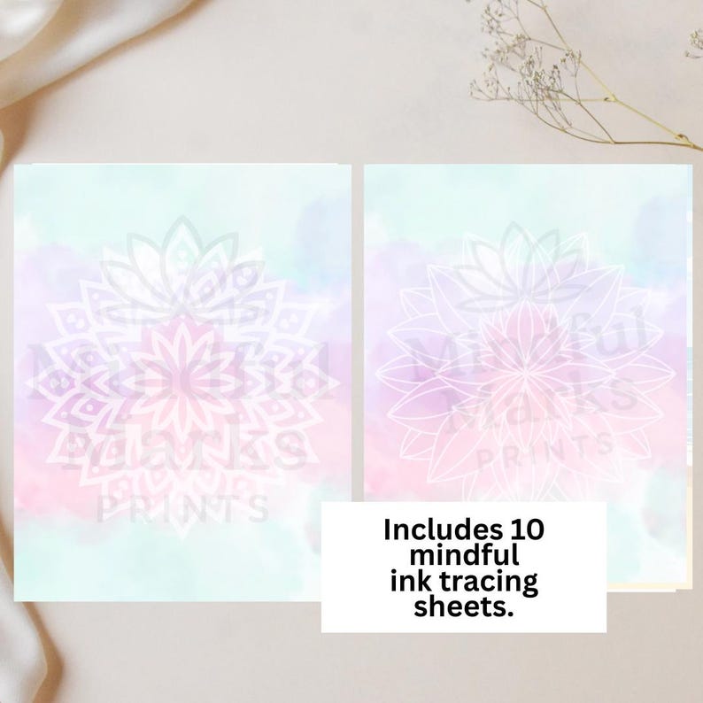 Mindful Color Mindful Ink Tracing Sheets – Printable Mandala Tracing Activity for ...