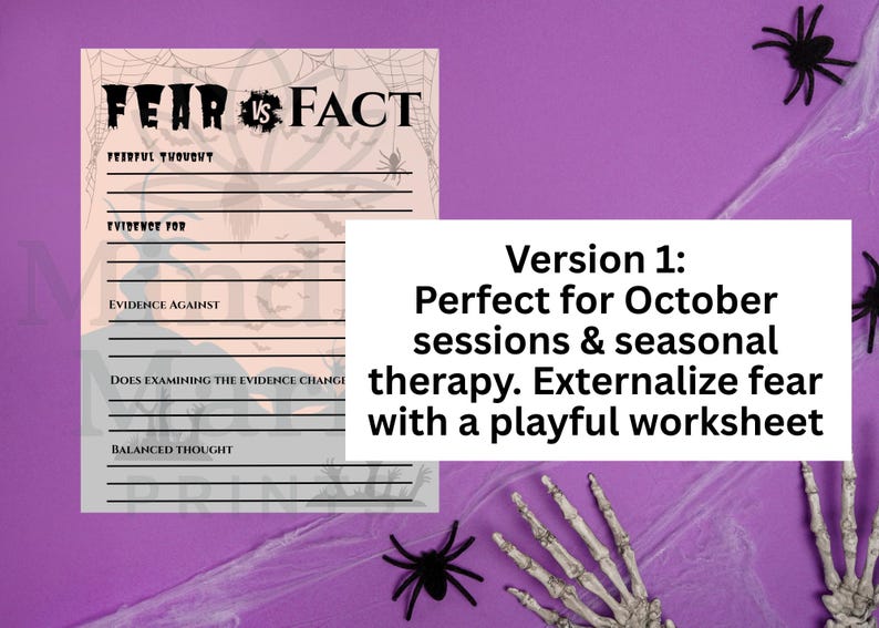 Exploring Fear Fear Vs. Fact Worksheets | CBT Thought Reframing Bundle | 3 Versions ...