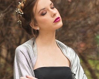 Silver Batwing Bolero Jacket, Elegant Evening Dress Shrug - Etsy
