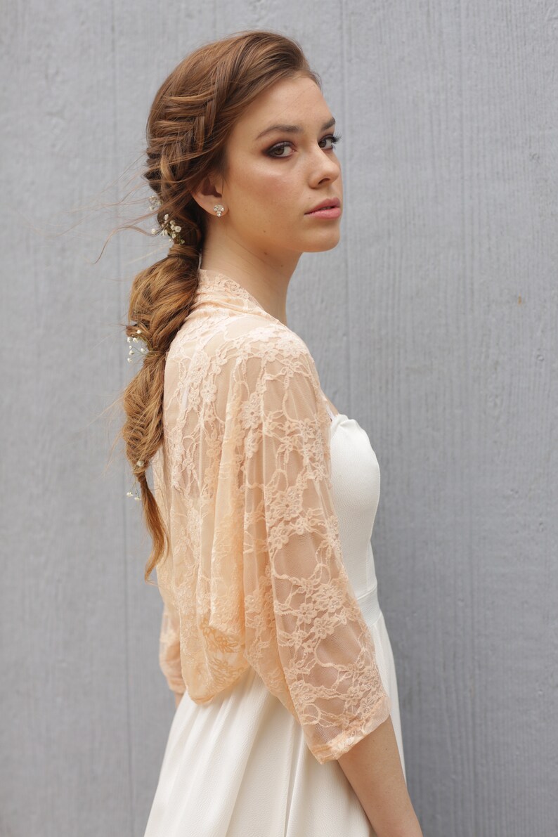 Shoulder cover up bridal bolero winter wedding lace jacket