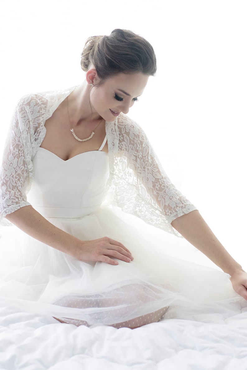 Shoulder cover up bridal bolero winter wedding lace jacket