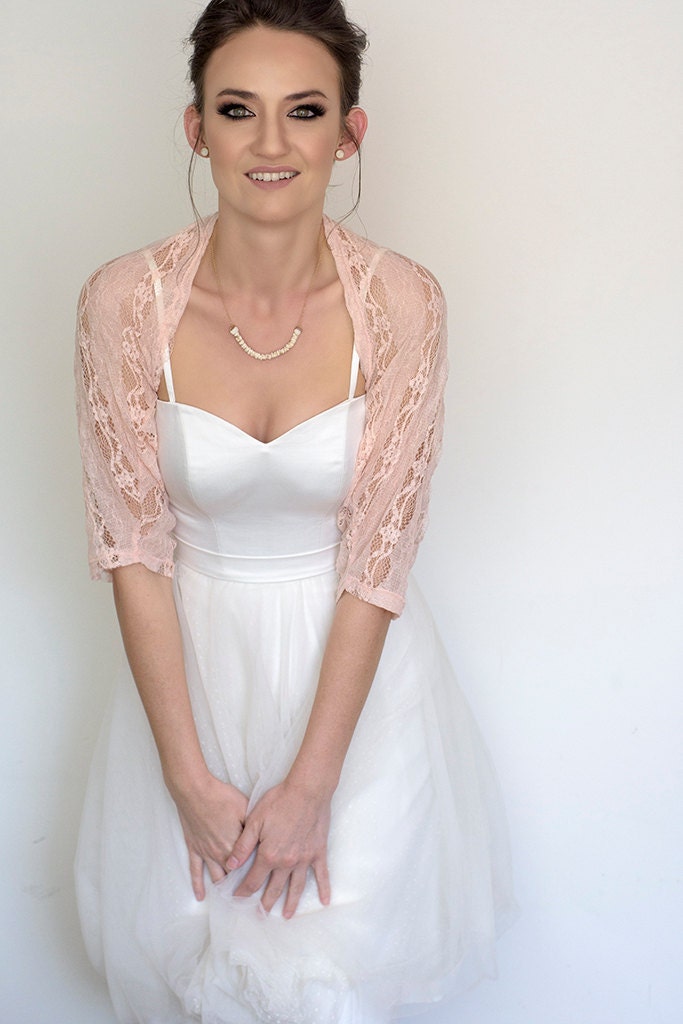 Pink lace shrugs and boleros outlet