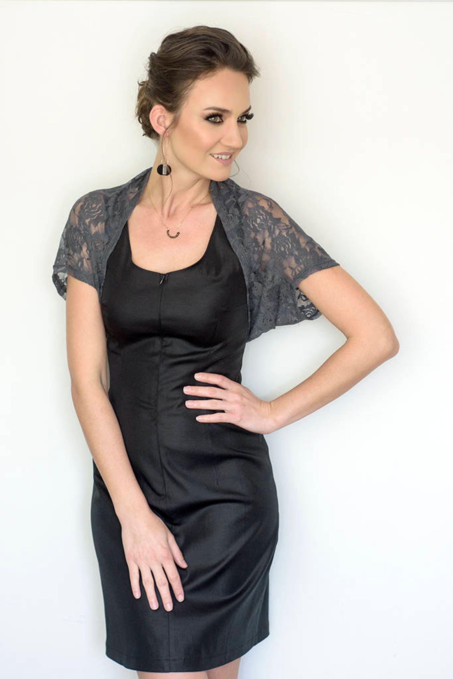 Short-Sleeve Bolero w/ Ruffle Accents