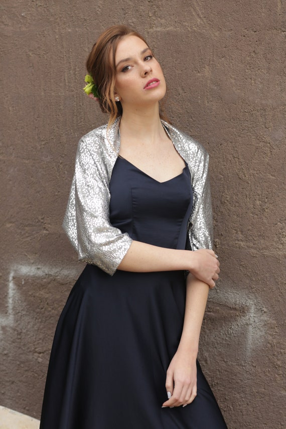 silver evening wraps and shrugs