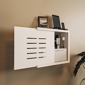 WiFi Modem Storage Box | Computer, Outlet, and Cable Concealing Organizer