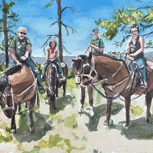 Hand-painted vacation painting from photo, custom watercolor landscape portrait, sunset scene art commission image 7