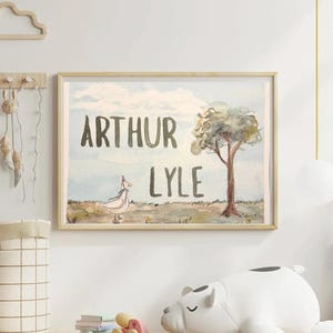 Hand-painted custom watercolor name painting, nursery decor, personalized design art commission