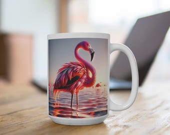 Watercolor Flamingo Coffee Mug - Tropical Bird Lover Gift